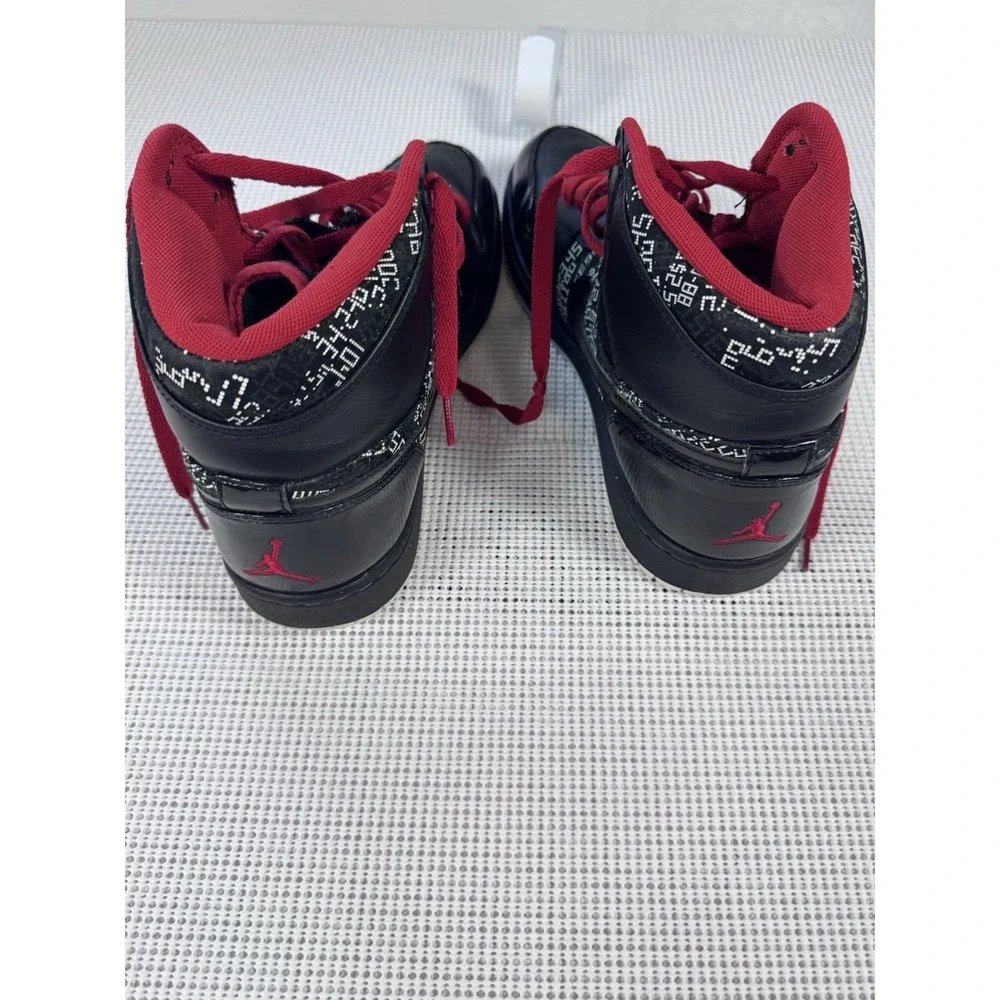 Jordan 1 Phat Mid Black Red Graphic Print Mens Sneakers 374998-012 Size 13
